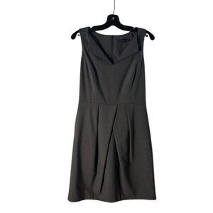 Antonio Melani Gray Sleeveless Sheath Dress With Pleated Skirt & Pockets Size 8